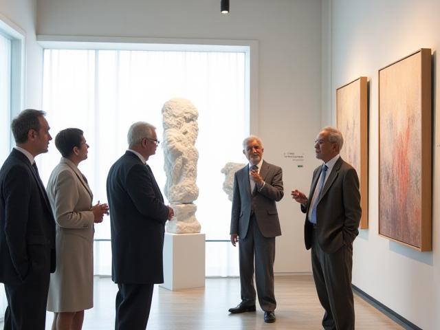 달맞이길 갤러리에서 예술가와 대화하는 모습