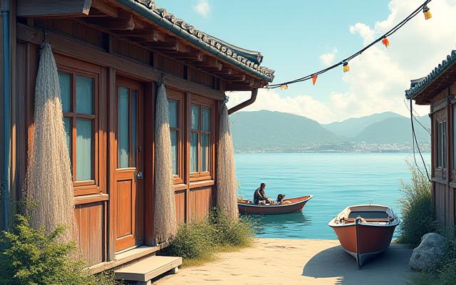 조용한 어촌 마을 풍경